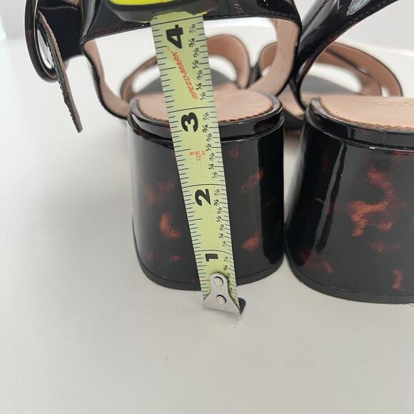 J.Crew Tortoise Penny sandals J8227 patent leather block heel buckles size 9.5 - Picture 8 of 10